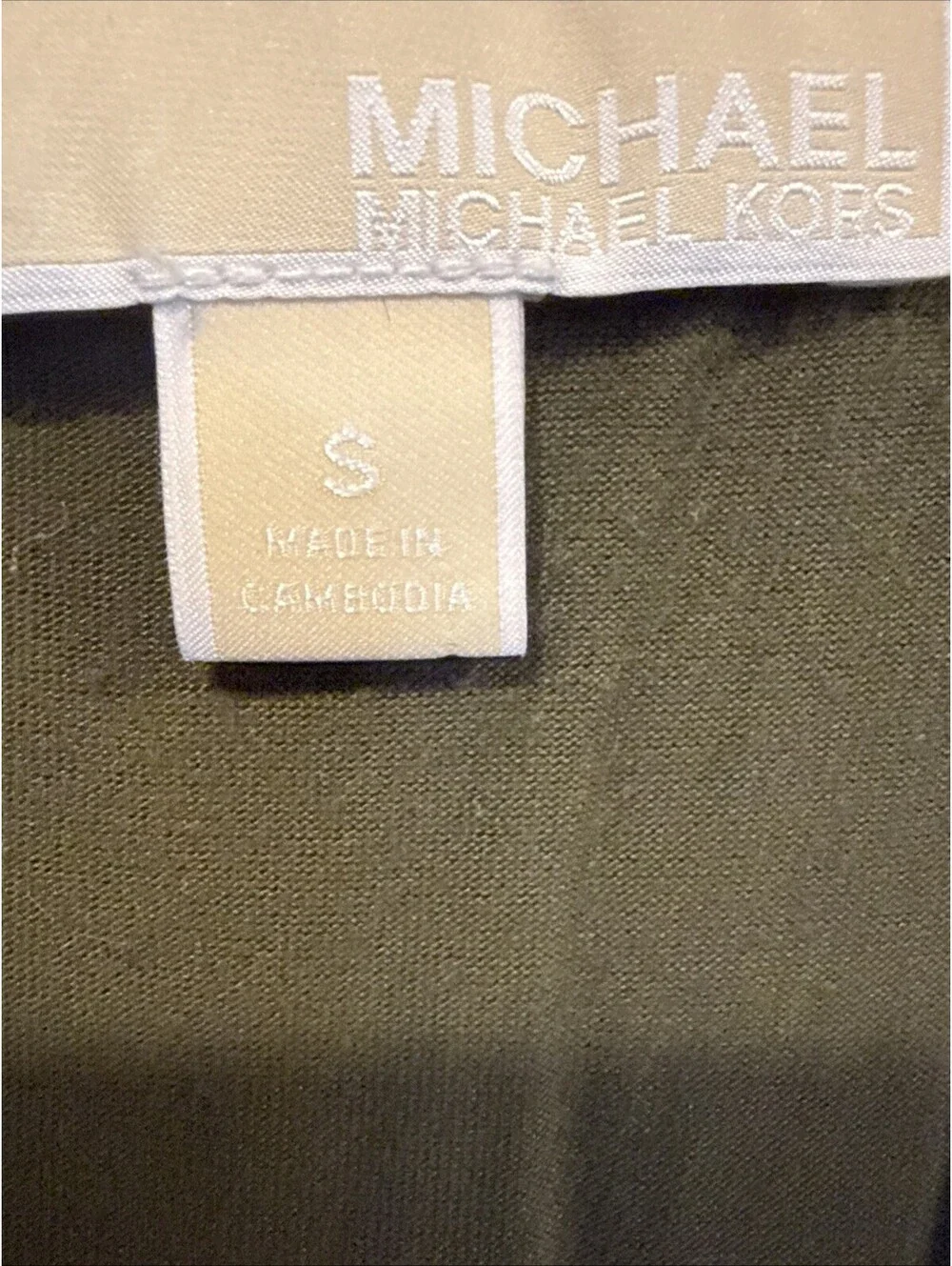 MICHAEL Michael Kors V-Neck Layered Hem Shift Tank Blouse Olive Green Women’s S